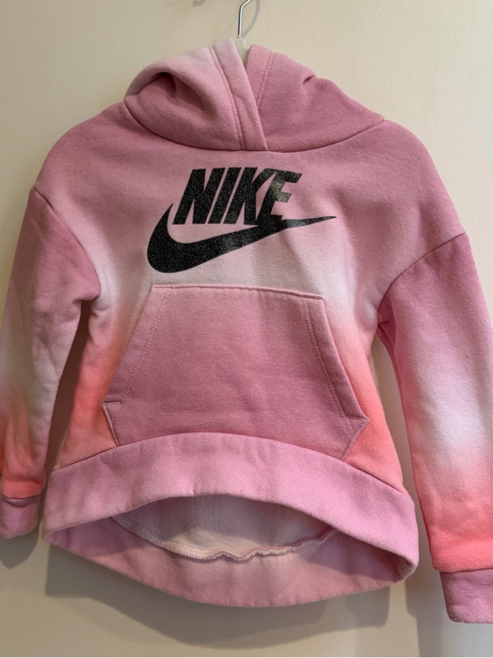 Nike Girls' Pink Ombre Pullover Hoodie with Logo